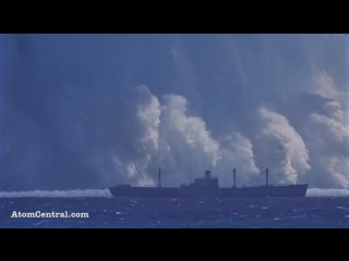 carrying death - explosion of an atomic bomb under water.