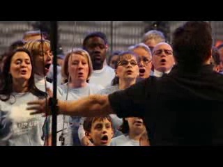 a huge choir sings the famous song of zack sobic